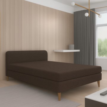 Cama tapizada BRISBANE 110x200 cm marrón