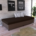 Cama tapizada con almacenamiento CORY 80x200 marrón