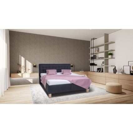 Cama tapizada con arcón de almacenamiento, sin colchón VIOLET 160x200 cm antracita