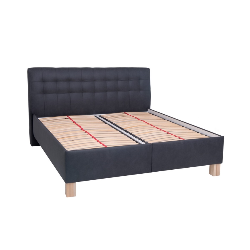 Cama tapizada con arcón de almacenamiento, sin colchón VIOLET 160x200 cm antracita