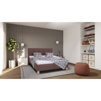 Cama tapizada con arcón sin colchón MARIA 180 x 200 cm marrón