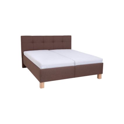 Cama tapizada con arcón sin colchón MARIA 180 x 200 cm marrón