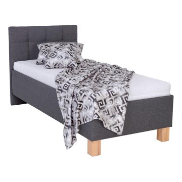 Cama tapizada con arcón sin colchón MARIA ONE 90x200 cm gris