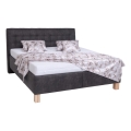Cama tapizada con arcón sin colchón VIOLET 160x200 cm gris oscuro