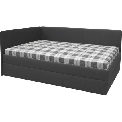 Cama tapizada con cabezal universal reversible (izq./der.) ARLY 110x200 cm antracita/blanco