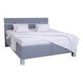 Cama tapizada con canapé ALIS 160x200 cm, sin colchón, gris claro