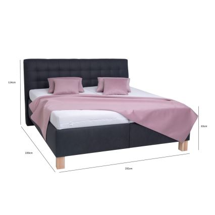 Cama tapizada con canapé (sin colchón) VIOLET 180x200 cm antracita