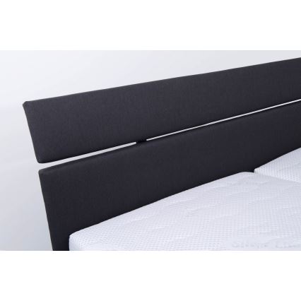 Cama tapizada con colchón y arcón de almacenamiento ALIS 180x200 cm antracita