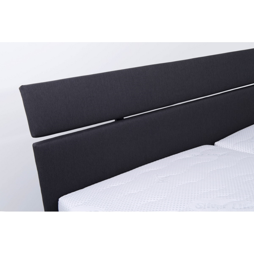 Cama tapizada con colchón y arcón de almacenamiento ALIS 180x200 cm antracita
