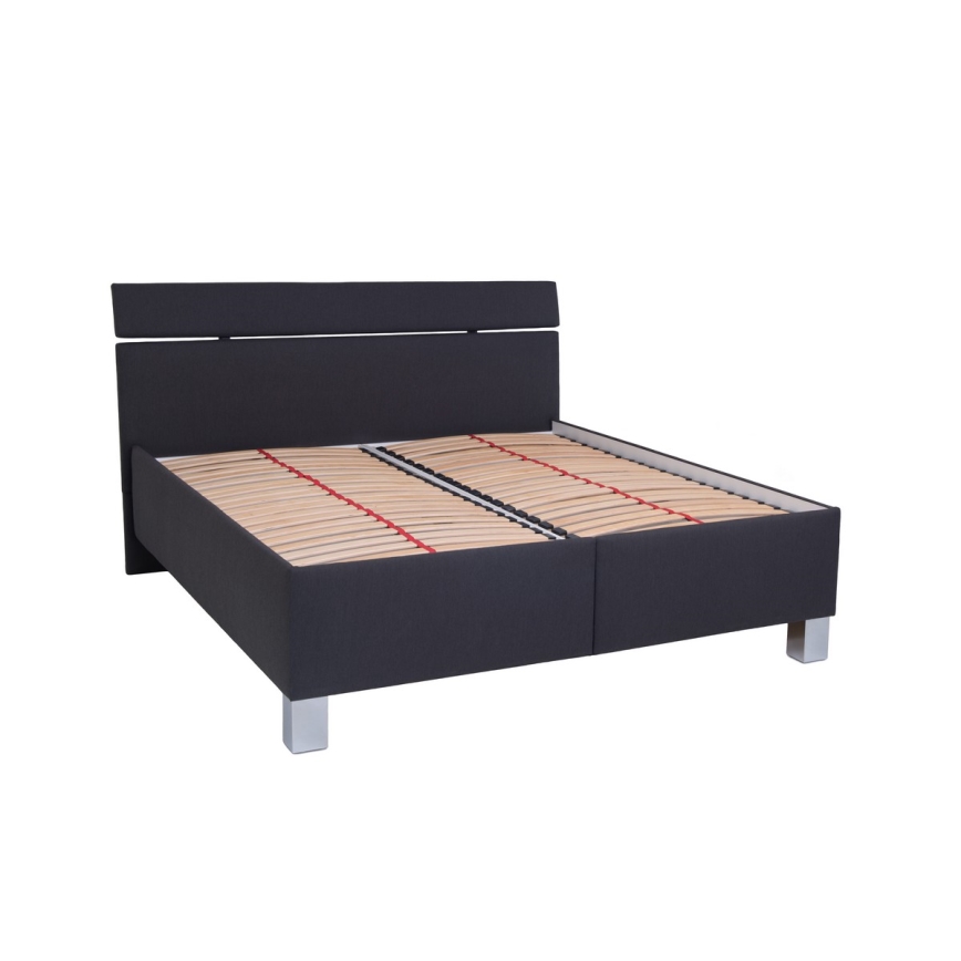 Cama tapizada con colchón y arcón de almacenamiento ALIS 180x200 cm antracita