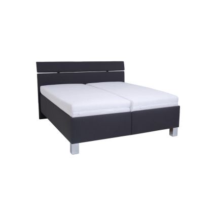 Cama tapizada con colchón y arcón de almacenamiento ALIS 180x200 cm antracita