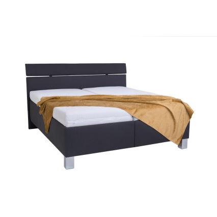 Cama tapizada con colchón y arcón de almacenamiento ALIS 180x200 cm antracita