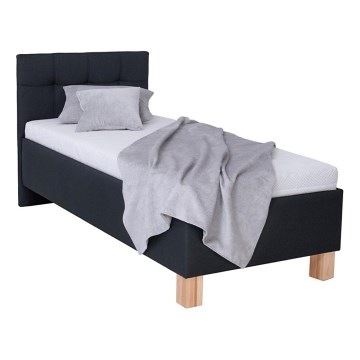 Cama tapizada con colchón y canapé abatible MARIA ONE 90x200 cm antracita