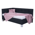 Cama tapizada con colchón y espacio de almacenamiento MARIA PETITE 120x200 cm antracita
