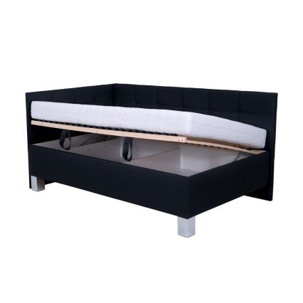 Cama tapizada con colchón y espacio de almacenamiento MARIA PETITE 120x200 cm antracita