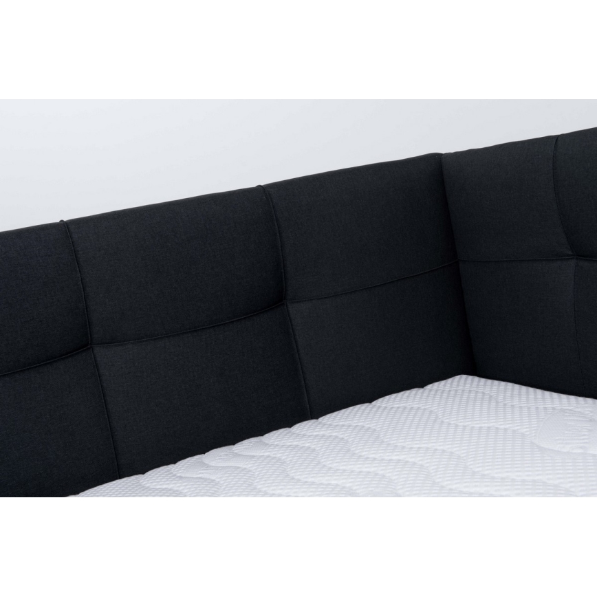 Cama tapizada con colchón y espacio de almacenamiento MARIA PETITE 120x200 cm antracita