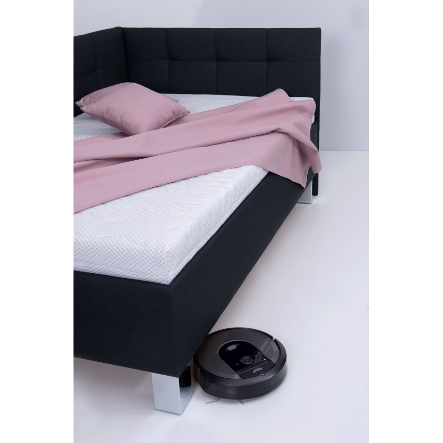 Cama tapizada con colchón y espacio de almacenamiento MARIA PETITE 120x200 cm antracita
