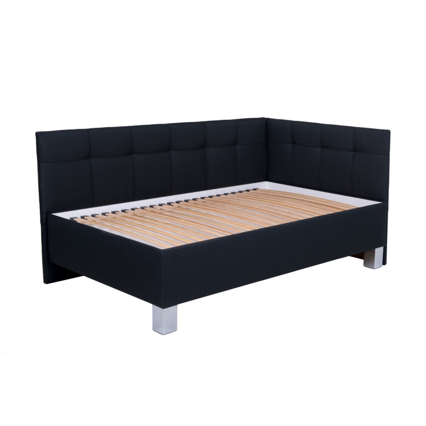 Cama tapizada con colchón y espacio de almacenamiento MARIA PETITE 120x200 cm antracita