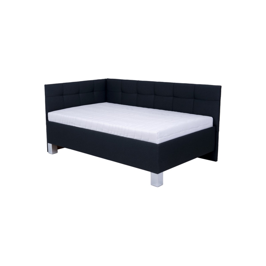 Cama tapizada con colchón y espacio de almacenamiento MARIA PETITE 120x200 cm antracita