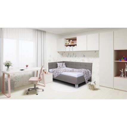 Cama tapizada con espacio de almacenaje sin colchón MARIA PETITE 120x200 cm taupe