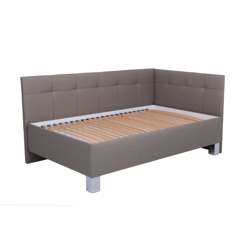 Cama tapizada con espacio de almacenaje sin colchón MARIA PETITE 120x200 cm taupe