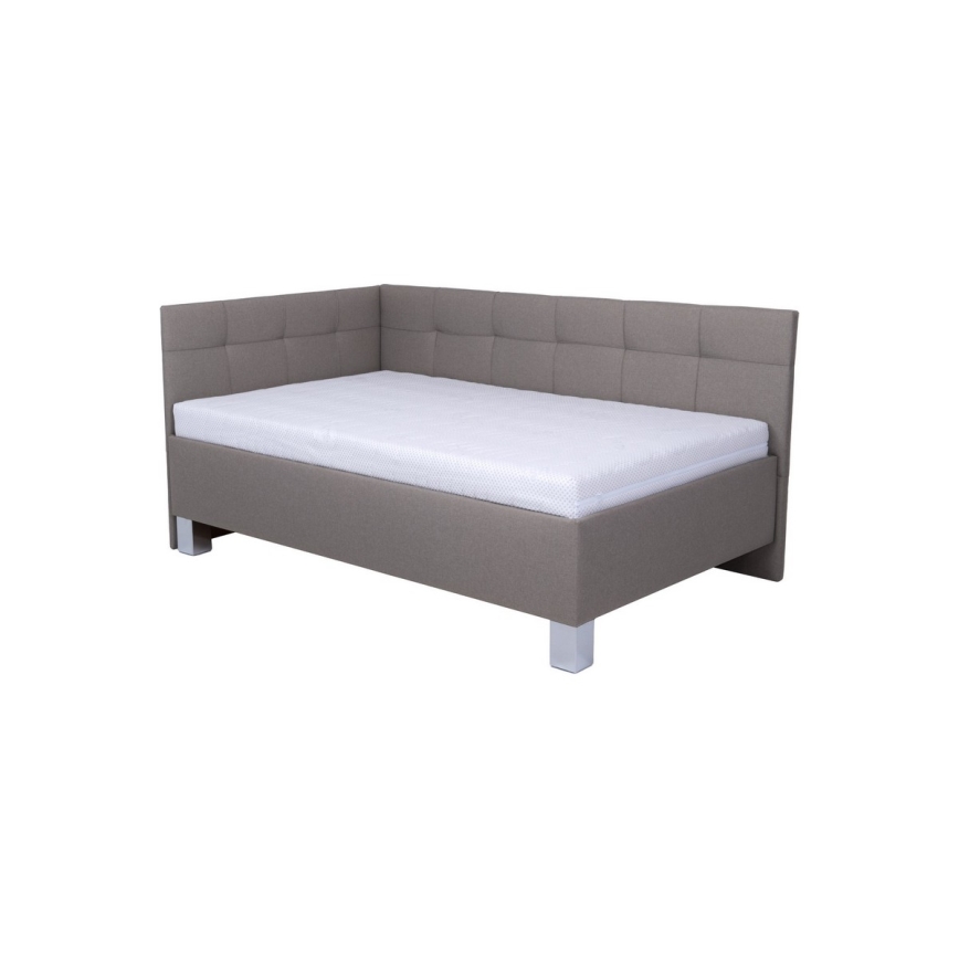 Cama tapizada con espacio de almacenaje sin colchón MARIA PETITE 120x200 cm taupe