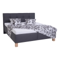 Cama tapizada con espacio de almacenamiento sin colchón MARIA 160x200 cm gris
