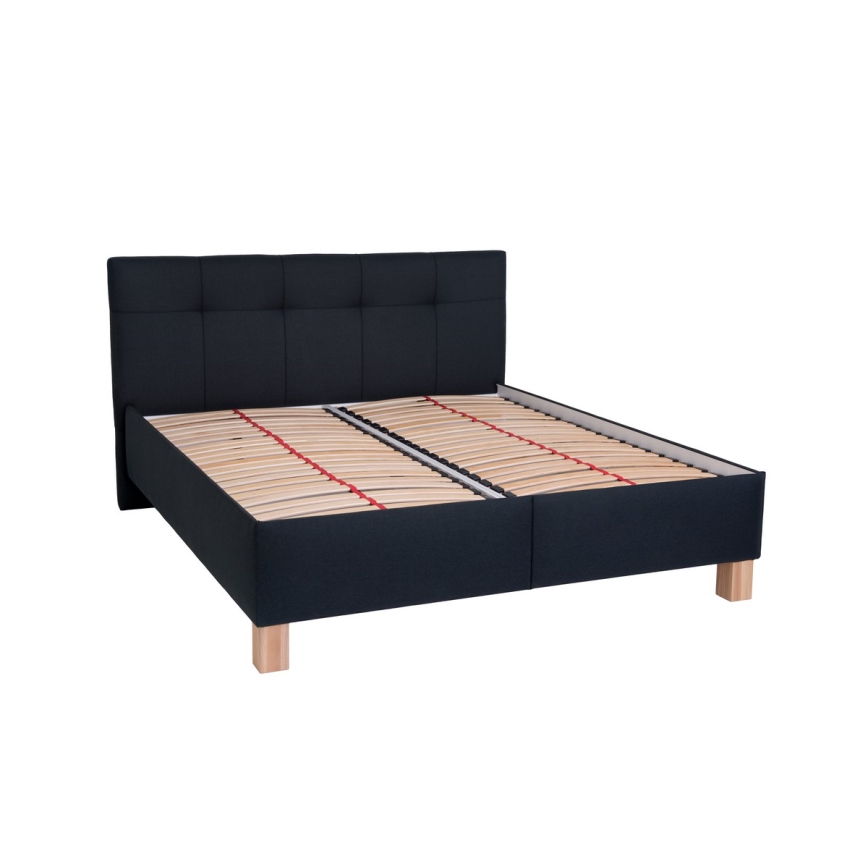 Cama tapizada con espacio de almacenamiento sin colchón MARIA 180x200 cm antracita
