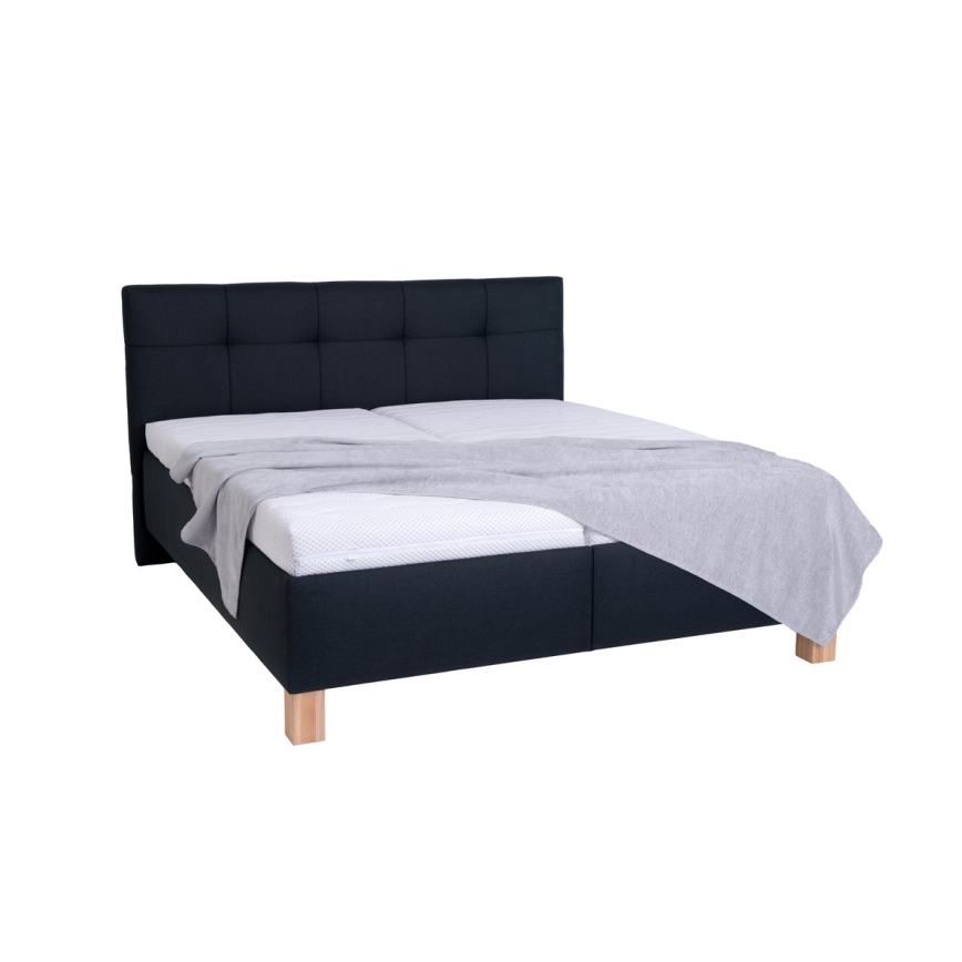 Cama tapizada con espacio de almacenamiento sin colchón MARIA 180x200 cm antracita