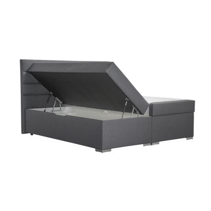 Cama tapizada con almacenamiento integrado y colchones con sobrecolchones NEW BOLERO 160x200 cm gris