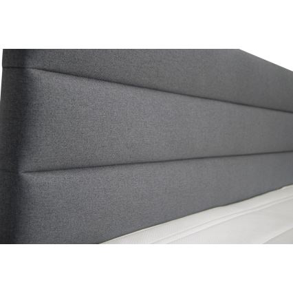 Cama tapizada con almacenamiento integrado y colchones con sobrecolchones NEW BOLERO 160x200 cm gris