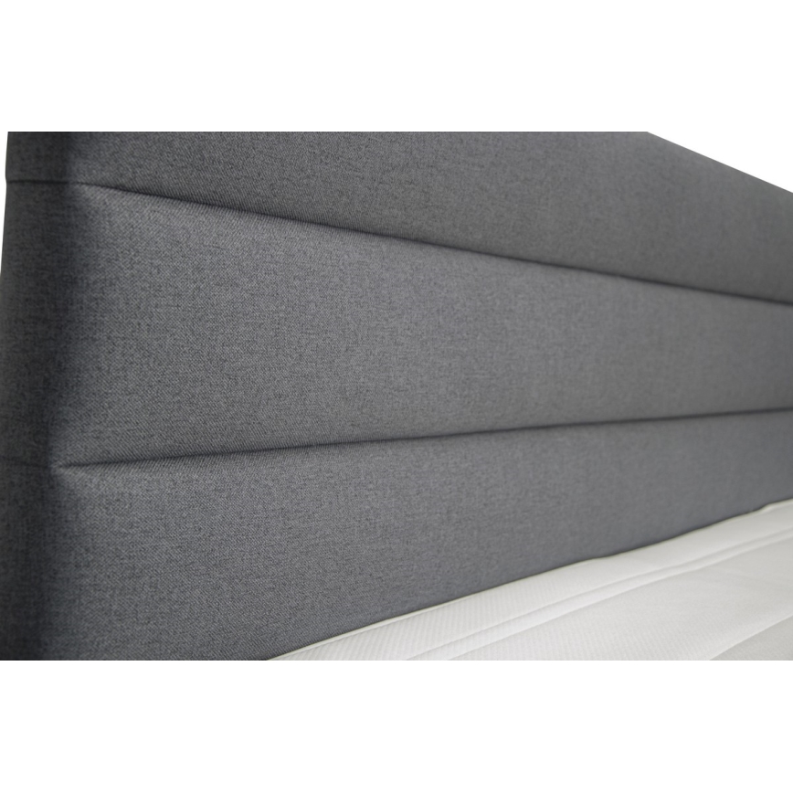 Cama tapizada con almacenamiento integrado y colchones con sobrecolchones NEW BOLERO 160x200 cm gris