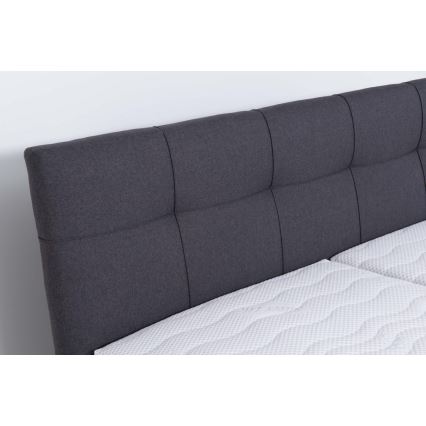 Cama tapizada con práctico espacio de almacenamiento MARIA 180x200 cm, sin colchón, color gris