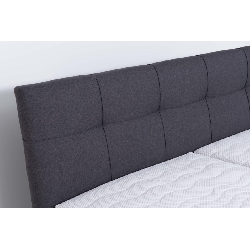 Cama tapizada con práctico espacio de almacenamiento MARIA 180x200 cm, sin colchón, color gris