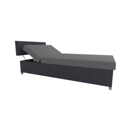 Cama diván tapizada DALLAS 108x205 cm, con ajuste de posición y espacio de almacenamiento, gris/antracita