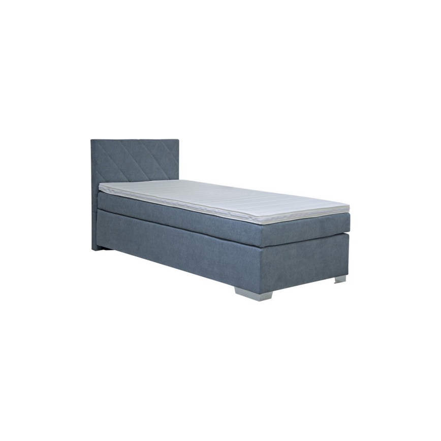 Cama tapizada IDA con colchón, 90 x 200 cm, azul