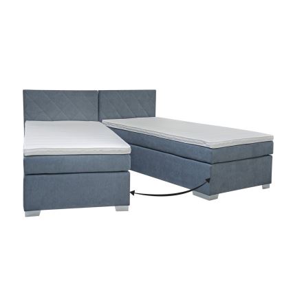 Cama tapizada IDA con colchón, 90 x 200 cm, azul