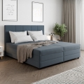 Cama tapizada ISABEL 180x200 con colchón de muelles y arcón de almacenamiento, gris
