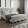 Cama tapizada ISABEL 180x200 con colchón de muelles y práctico arcón de almacenamiento, gris claro