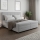 Cama tapizada ISABEL 180x200 con colchón de muelles y práctico arcón de almacenamiento, gris claro