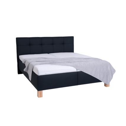 Cama tapizada MARIA 160x200 cm con almacenaje integrado, sin colchón, en elegante antracita
