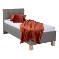 Cama tapizada MARIA ONE con espacio de almacenamiento, sin colchón, 90x200 cm, color taupe