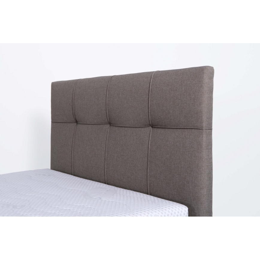 Cama tapizada MARIA ONE con espacio de almacenamiento, sin colchón, 90x200 cm, color taupe