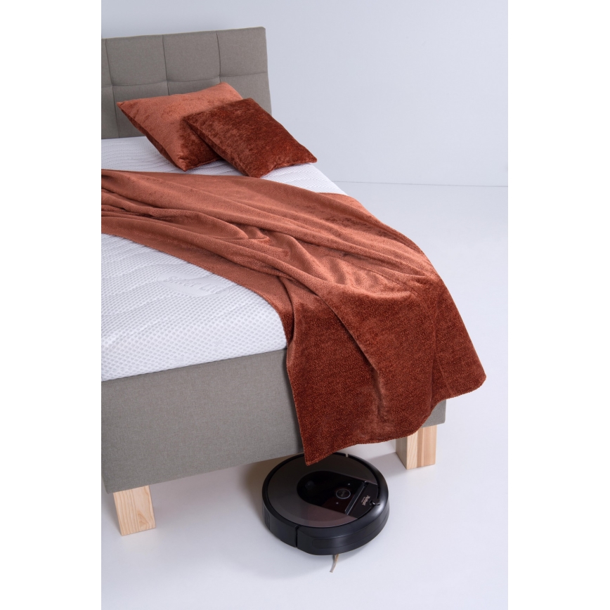 Cama tapizada MARIA ONE con espacio de almacenamiento, sin colchón, 90x200 cm, color taupe