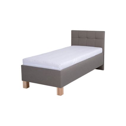 Cama tapizada MARIA ONE con espacio de almacenamiento, sin colchón, 90x200 cm, color taupe