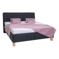 Cama tapizada VIOLET 160x200 cm con colchón y canapé de almacenamiento, color antracita