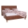Cama tapizada VIOLET 160x200 cm con colchón y espacio de almacenamiento, marrón coñac