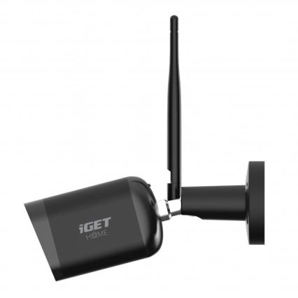 Cámara exterior inteligente con sensor Full HD 1080p, alimentación 12 V, protección IP65, Wi‑Fi y compatible con Tuya, color negro