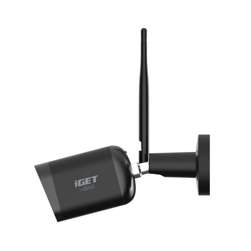 Cámara exterior inteligente con sensor Full HD 1080p, alimentación 12 V, protección IP65, Wi‑Fi y compatible con Tuya, color negro