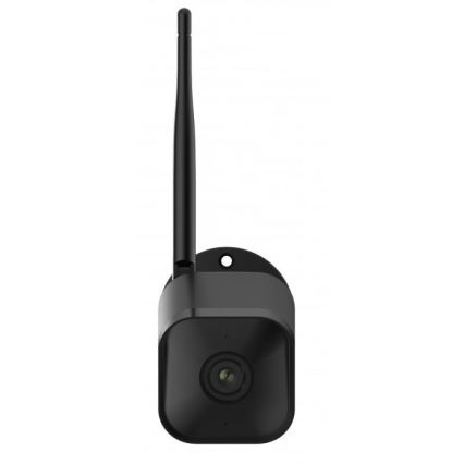 Cámara exterior inteligente con sensor Full HD 1080p, alimentación 12 V, protección IP65, Wi‑Fi y compatible con Tuya, color negro